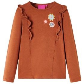 Langarm-T-Shirt für Kinder in der Farbe Cognac 116 von vidaXL, Kinder-T-Shirts - Ref: Foro24-13681, Preis: 8,99 €, Rabatt: %