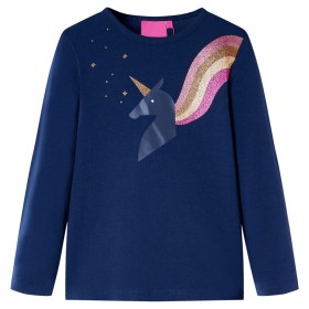 Camiseta infantil de manga larga azul marino 140 de vidaXL, Camisetas para niños - Ref: Foro24-14293, Precio: 10,99 €, Descue...