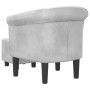 Sillón con taburete cuero sintético plateado de vidaXL, Sillones - Ref: Foro24-356502, Precio: 164,99 €, Descuento: %