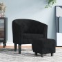 Black velvet armchair with stool by vidaXL, Armchairs - Ref: Foro24-356479, Price: 206,86 €, Discount: %