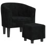 Black velvet armchair with stool by vidaXL, Armchairs - Ref: Foro24-356479, Price: 206,86 €, Discount: %