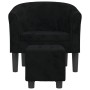 Sillón con taburete terciopelo negro de vidaXL, Sillones - Ref: Foro24-356479, Precio: 206,86 €, Descuento: %