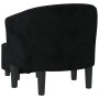 Sillón con taburete terciopelo negro de vidaXL, Sillones - Ref: Foro24-356479, Precio: 206,86 €, Descuento: %