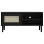 Mueble de TV SENJA aspecto ratán madera pino negro 106x40x49 cm de vidaXL, Muebles TV - Ref: Foro24-358042, Precio: 72,93 €, ...