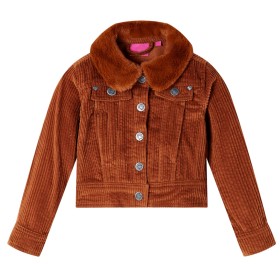 Chaqueta infantil pana color coñac 116 de vidaXL, Ropa de abrigo para niños - Ref: Foro24-13911, Precio: 13,23 €, Descuento: %