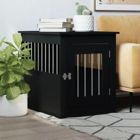 Black engineered wood dog cage 55x75x65 cm by vidaXL, Dog kennels - Ref: Foro24-838317, Price: 89,59 €, Discount: %