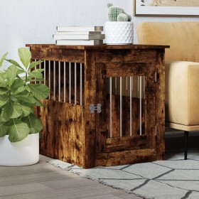 Smoked oak engineered wood dog cage 55x75x65 cm by vidaXL, Dog kennels - Ref: Foro24-838320, Price: 90,93 €, Discount: %