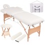 Massage table and folding stool 2 zones 10 cm white by vidaXL, massage tables - Ref: Foro24-110154, Price: 290,63 €, Discount: %