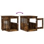 Smoked oak engineered wood dog cage 55x75x65 cm by vidaXL, Dog kennels - Ref: Foro24-838320, Price: 91,33 €, Discount: %