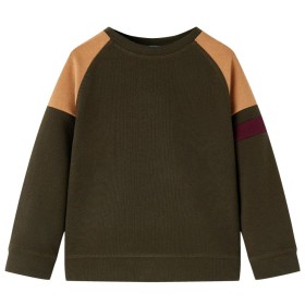 Sudadera infantil caqui oscuro y camel 128 de vidaXL, Camisetas para niños - Ref: Foro24-13392, Precio: 15,99 €, Descuento: %