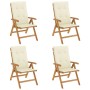 Reclining garden chairs and cushions 4 pcs solid teak wood by vidaXL, Garden chairs - Ref: Foro24-3196465, Price: 578,90 €, D...