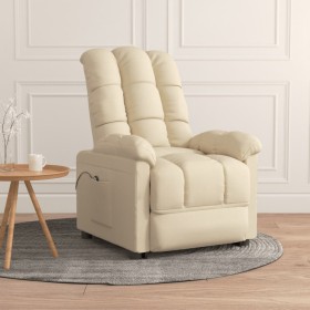 Sillón reclinable eléctrico de tela crema de vidaXL, Sillones - Ref: Foro24-3073757, Precio: 227,99 €, Descuento: %