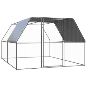 Jaula gallinero de exterior de acero galvanizado 3x4x2 m de vidaXL, Jaulas y habitáculos para animales pequeños - Ref: Foro24...