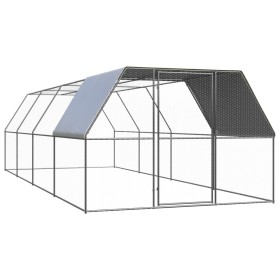 Outdoor galvanized steel chicken coop cage 3x8x2 m by vidaXL, Cages and habitats for small animals - Ref: Foro24-3089326, Pri...