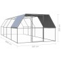 Jaula gallinero de exterior de acero galvanizado 3x8x2 m de vidaXL, Jaulas y habitáculos para animales pequeños - Ref: Foro24...