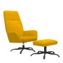 Sillón de relax con taburete terciopelo amarillo mostaza de vidaXL, Sillones - Ref: Foro24-3097844, Precio: 133,99 €, Descuen...