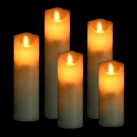 LED electric candles 5 pieces with warm white remote control by vidaXL, Candles - Ref: Foro24-335839, Price: 35,72 €, Discoun...