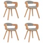 Dining chairs 4 pcs curved wood and taupe gray fabric by vidaXL, dining chairs - Ref: Foro24-3092388, Price: 529,11 €, Discou...