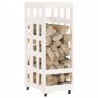 Firewood cart with solid white pine wood wheels 40x49x110 cm by vidaXL, Firewood bags and holders - Ref: Foro24-832328, Price...