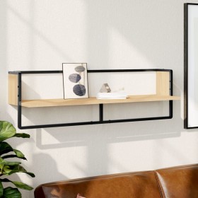 Wall shelf with Sonoma oak bar 100x25x30 cm by vidaXL, Shelves and shelves - Ref: Foro24-836294, Price: 27,99 €, Discount: %