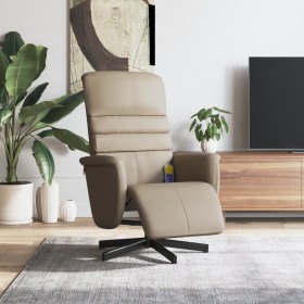 Sillón reclinable masaje reposapiés cuero sintético capuchino de vidaXL, Sillones - Ref: Foro24-356714, Precio: 242,99 €, Des...