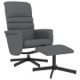 Sillón reclinable con reposapiés cuero sintético gris de vidaXL, Sillones - Ref: Foro24-356709, Precio: 154,83 €, Descuento: %