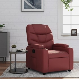 Sillón reclinable de cuero sintético rojo tinto de vidaXL, Sillones - Ref: Foro24-372469, Precio: 236,82 €, Descuento: %