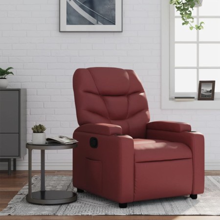 Sillón reclinable de cuero sintético rojo tinto de vidaXL, Sillones - Ref: Foro24-372469, Precio: 235,18 €, Descuento: %