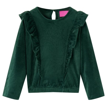 Blusa infantil con volantes verde oscuro 92 de vidaXL, Camisetas para niños - Ref: Foro24-15106, Precio: 11,99 €, Descuento: %