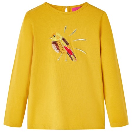 Long-sleeved dark ocher children's t-shirt 128 by vidaXL, Kids T-shirts - Ref: Foro24-13637, Price: 8,34 €, Discount: %