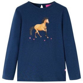 Navy blue long-sleeve children's t-shirt size 104 by vidaXL, Kids T-shirts - Ref: Foro24-14030, Price: 8,99 €, Discount: %