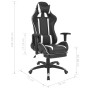 Silla de oficina racing reclinable con reposapiés blanco de vidaXL, Sillas de oficina - Ref: Foro24-20169, Precio: 248,18 €, ...