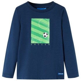 Marineblaues Langarm-T-Shirt für Kinder 140 von vidaXL, Kinder-T-Shirts - Ref: Foro24-12813, Preis: 7,99 €, Rabatt: %