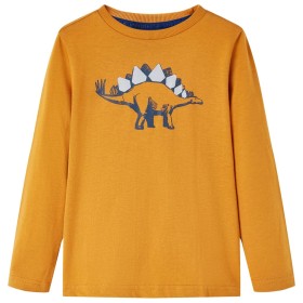 Dunkelockerfarbenes, langärmliges Kinder-T-Shirt 140 von vidaXL, Kinder-T-Shirts - Ref: Foro24-12858, Preis: 8,99 €, Rabatt: %