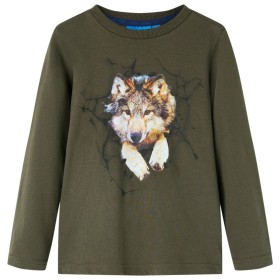 Long-sleeved khaki children's t-shirt size 140 by vidaXL, Kids T-shirts - Ref: Foro24-12928, Price: 12,99 €, Discount: %