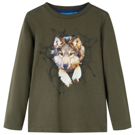 Long-sleeved khaki children's t-shirt size 140 by vidaXL, Kids T-shirts - Ref: Foro24-12928, Price: 12,95 €, Discount: %