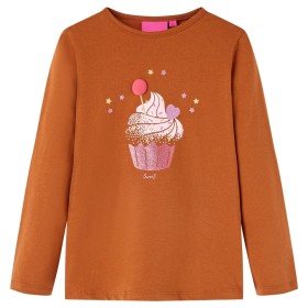 Camiseta infantil de manga larga color coñac 116 de vidaXL, Camisetas para niños - Ref: Foro24-14051, Precio: 9,99 €, Descuen...