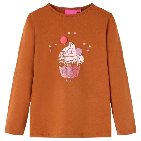 Langärmeliges Cognac Kinder-T-Shirt 140 von vidaXL, Kinder-T-Shirts - Ref: Foro24-14053, Preis: 9,97 €, Rabatt: %