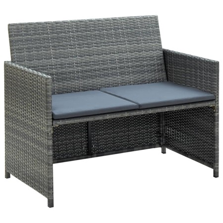 2-seater garden sofa with gray synthetic rattan cushions by vidaXL, Outdoor sofas - Ref: Foro24-43912, Price: 123,02 €, Disco...