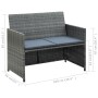 2-Sitzer-Gartensofa mit Kissen aus synthetischem Rattan, grau von vidaXL, Outdoor-Sofas - Ref: Foro24-43912, Preis: 123,02 €,...