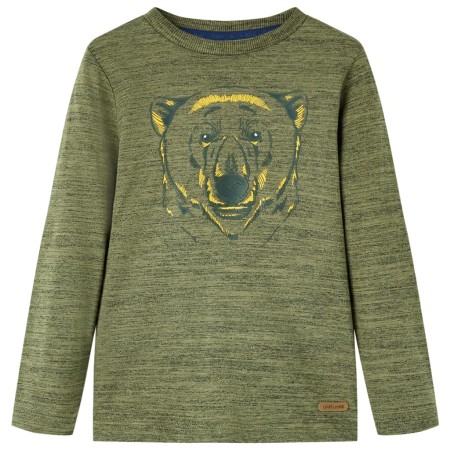 Long-sleeved khaki melange children's t-shirt size 92 by vidaXL, Kids T-shirts - Ref: Foro24-13159, Price: 9,99 €, Discount: %