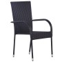 Stackable garden chairs, 2 units, black synthetic rattan by vidaXL, Garden chairs - Ref: Foro24-44238, Price: 108,27 €, Disco...