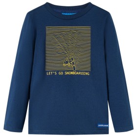 Marineblaues Langarm-T-Shirt für Kinder 116 von vidaXL, Kinder-T-Shirts - Ref: Foro24-13106, Preis: 9,99 €, Rabatt: %