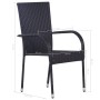 Stackable garden chairs, 2 units, black synthetic rattan by vidaXL, Garden chairs - Ref: Foro24-44238, Price: 108,27 €, Disco...