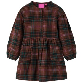 Vestido infantil de manga larga color coñac 116 de vidaXL, Vestidos de niños - Ref: Foro24-14451, Precio: 11,99 €, Descuento: %