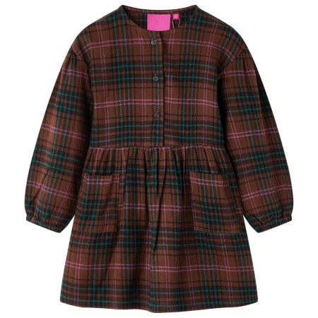 Long-sleeved children's dress in cognac color, size 140. by vidaXL, Children's dresses - Ref: Foro24-14453, Price: 13,46 €, D...