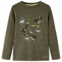 Dark khaki melange long-sleeved children's t-shirt size 92 by vidaXL, Kids T-shirts - Ref: Foro24-13249, Price: 9,99 €, Disco...