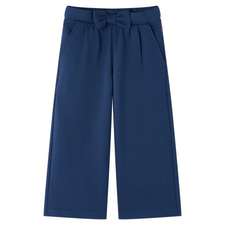 Pantalón infantil con perneras anchas azul marino 128 de vidaXL, Pantalones de niños - Ref: Foro24-14830, Precio: 17,65 €, De...