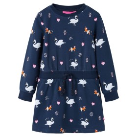 Vestido infantil de manga larga azul marino 128 de vidaXL, Vestidos de niños - Ref: Foro24-14845, Precio: 17,99 €, Descuento: %