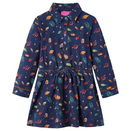 Vestido infantil de manga larga azul marino 140 de vidaXL, Vestidos de niños - Ref: Foro24-14916, Precio: 16,78 €, Descuento: %